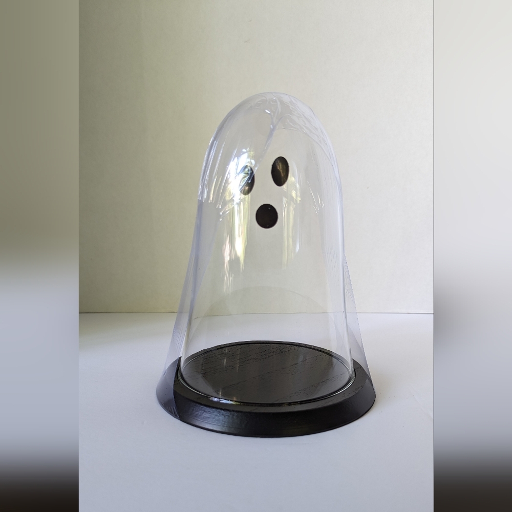 Target Bullseye Playground Halloween Ghost Cloche Glass Bell Jar Wood Base  2023